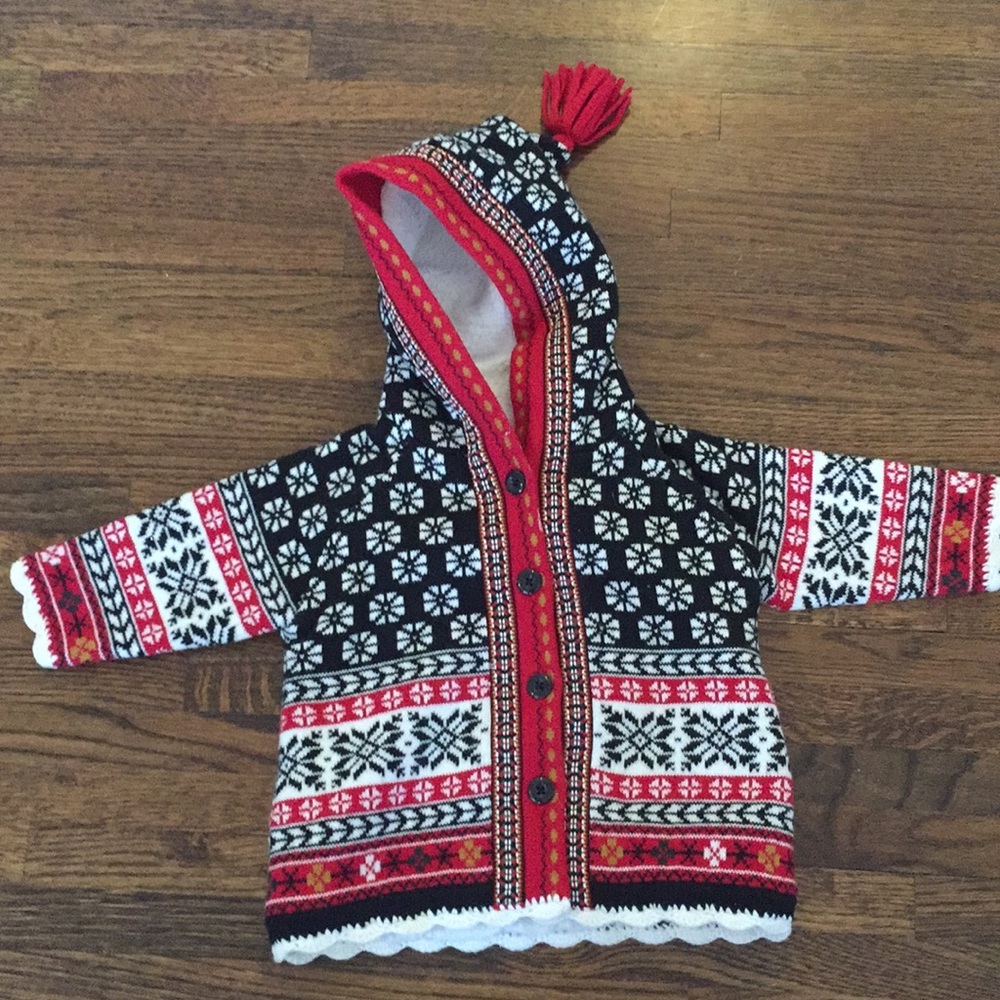 Hanna Anderson Nordic fair isle sweater jacket